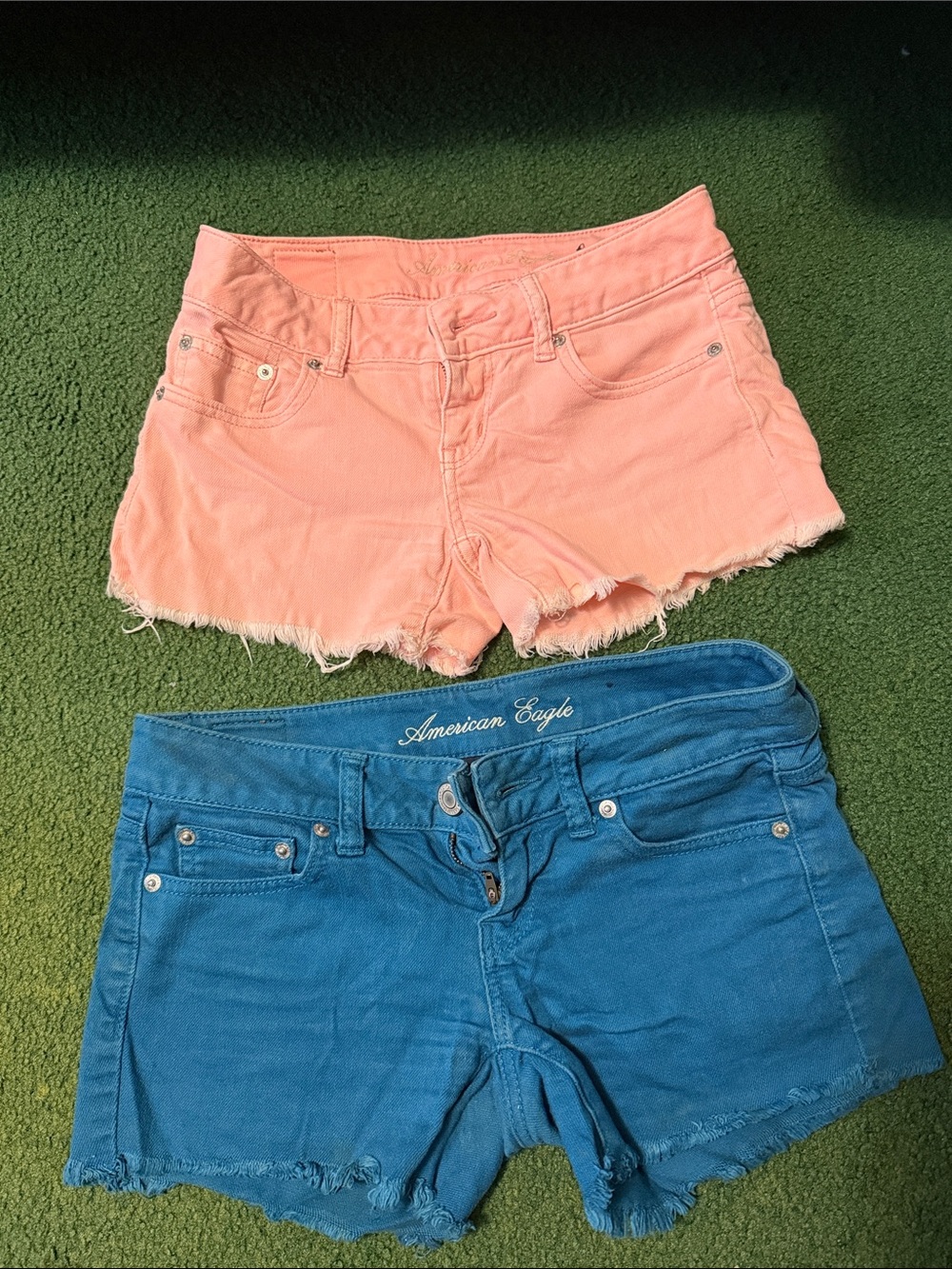 American Eagle Outfitters Pink and Blue Denim Cutoff Shorts (2 for 1 deal!)